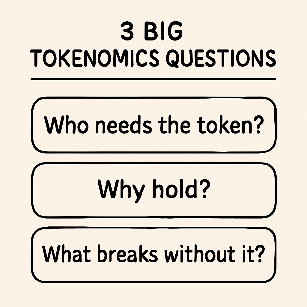 3 Big Tokenomics Questions