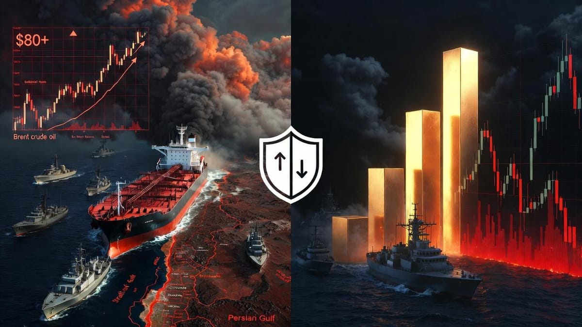 Iran conflict 2026: oil spikes to $80+, gold rises, crypto volatile – portfolio survival visual