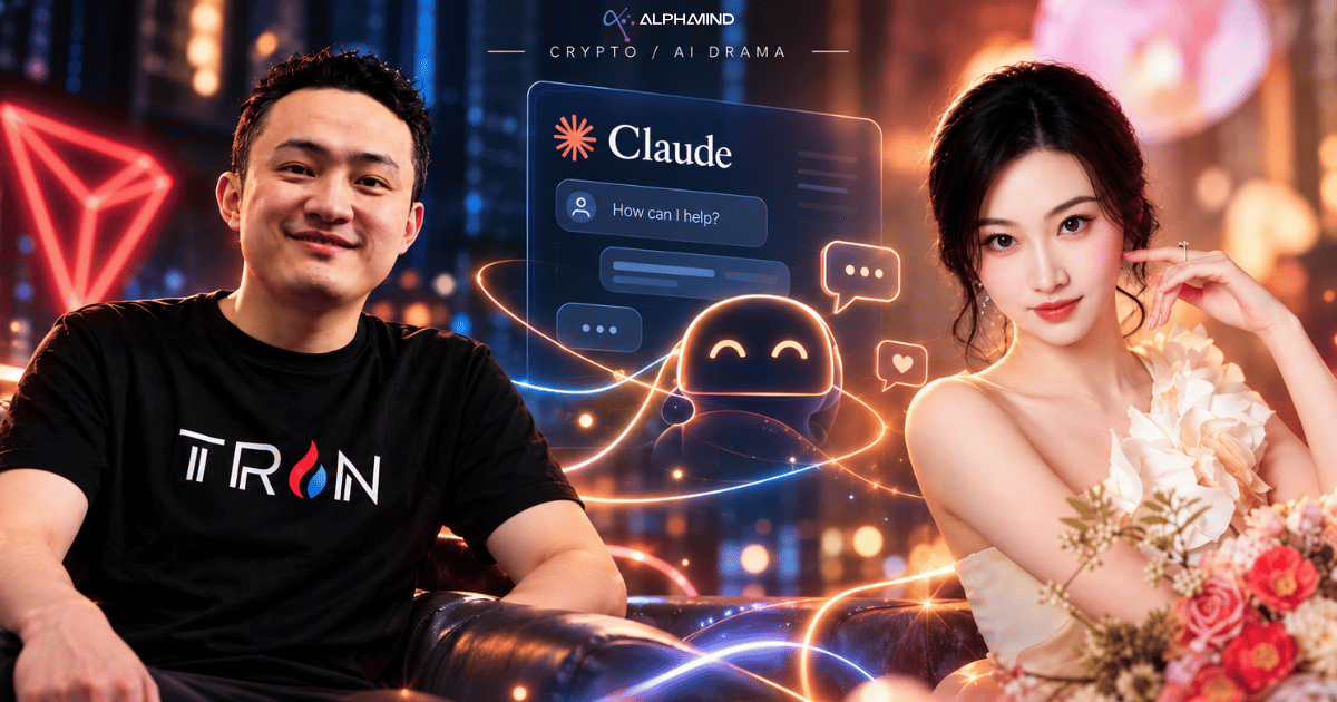 Justin Sun and Jing Tian with Claude, the unexpected third wheel in a $50M love story